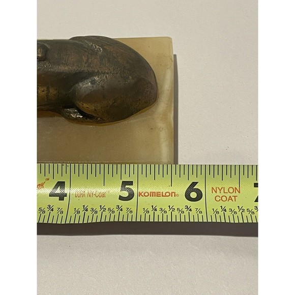 Sphinx Vintage Decoration Egyptian Pharaoh Brass Folk Statue Figurine On Marble - Picture 12 of 12